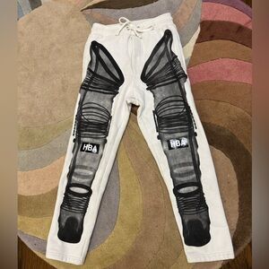 Hood by Air White Joggers with Cool Black Graphic Design size S